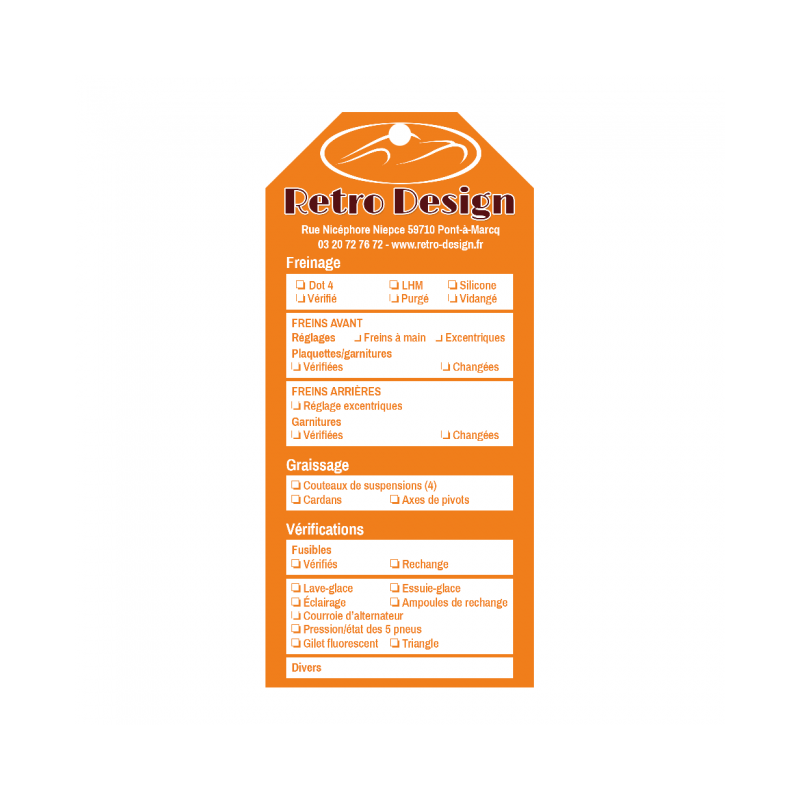 étiquette entretien