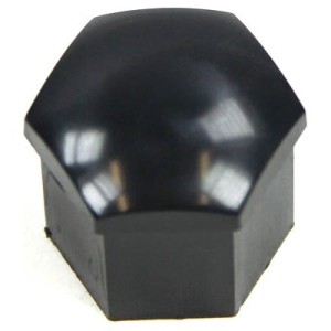 cache-écrou de roue en plastique noir (tête hexagonale 19mm)