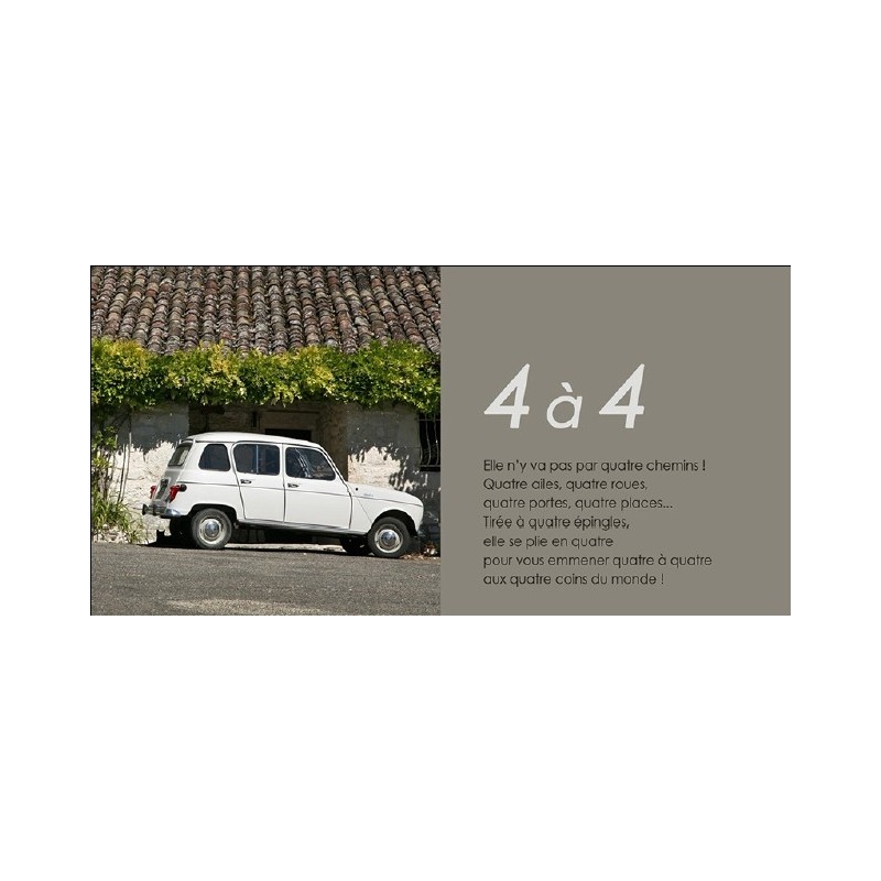 carte postale 4L '4 à 4' (210x105mm)