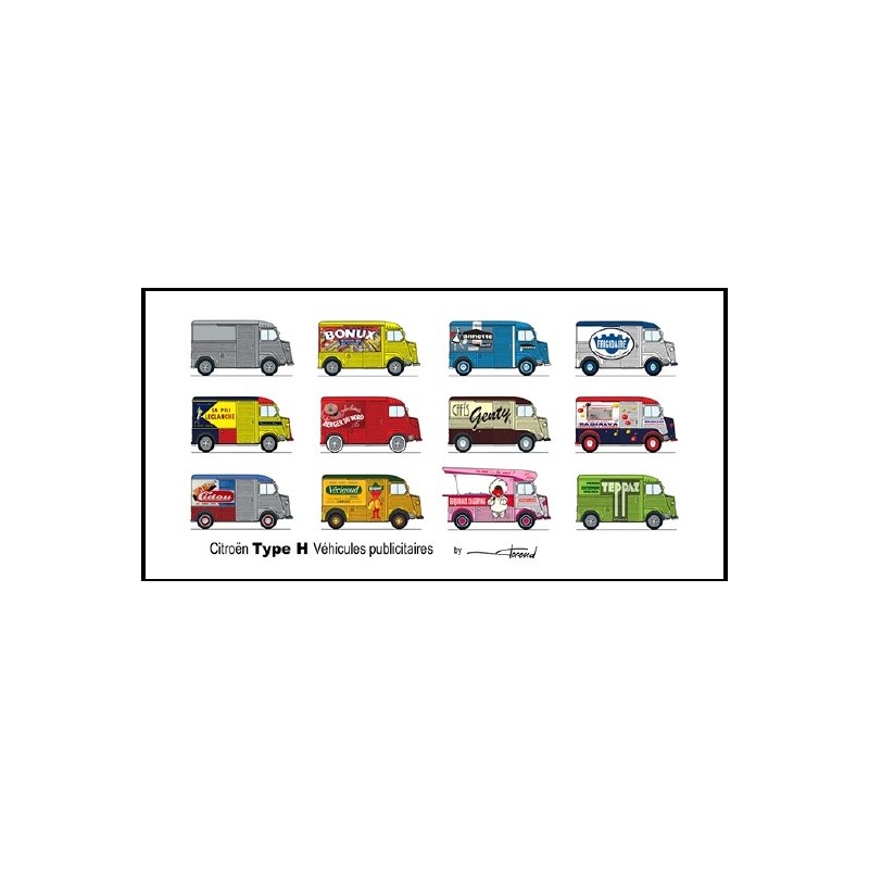 carte postale Type H Véhicules publicitaires (210x105mm)