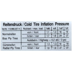 autocollant de pression de pneu