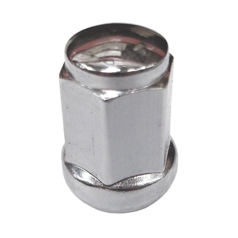 écrou de roue bouché chromé à appui bombé (14x1,5)