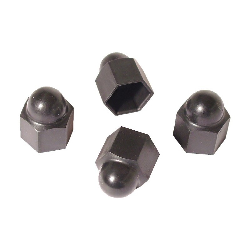 set de 4 caches écrou de roue en plastique noir pour jantes ...