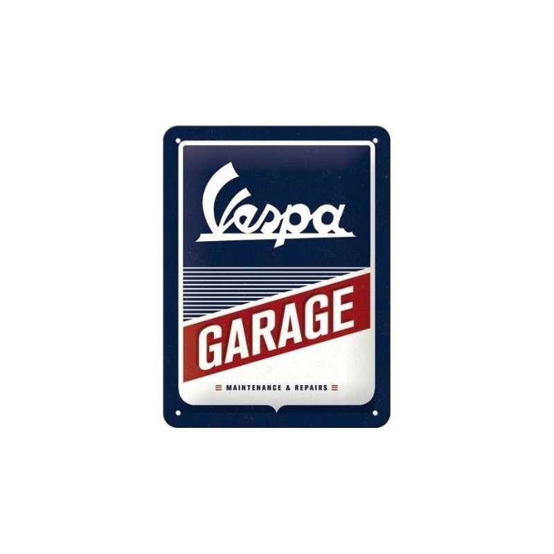 tôle peinte emboutie 15x20cm Vespa Garage