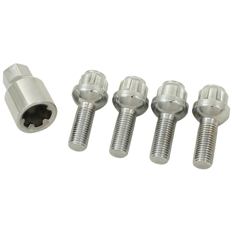 set de 4 boulons antivol à appuis conique (12x1,5)