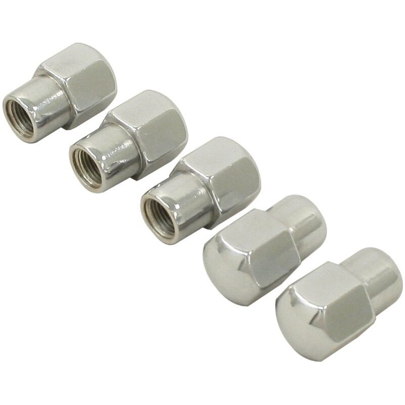 set de 5 écrous de roues chromés à appui plat M12x1,5