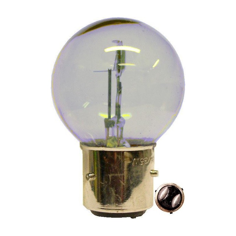 ampoule phare 6v baïonnette à 3 picots pour anciennes 35/35w blanche