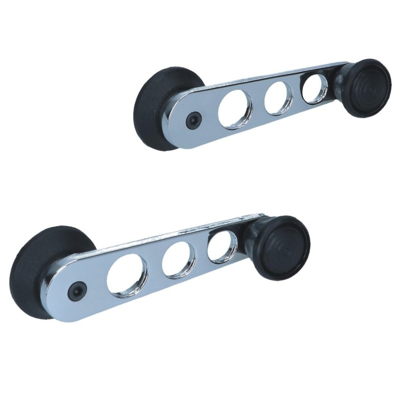 set de 2 manivelles de lève vitre chrome et bouton noir   (6...
