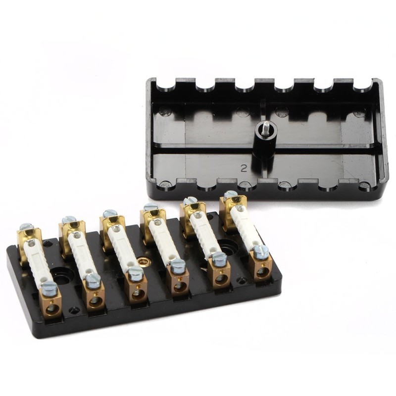 boite à fusibles 6 fusibles universelle (cache vissé, livré avec fusibles)