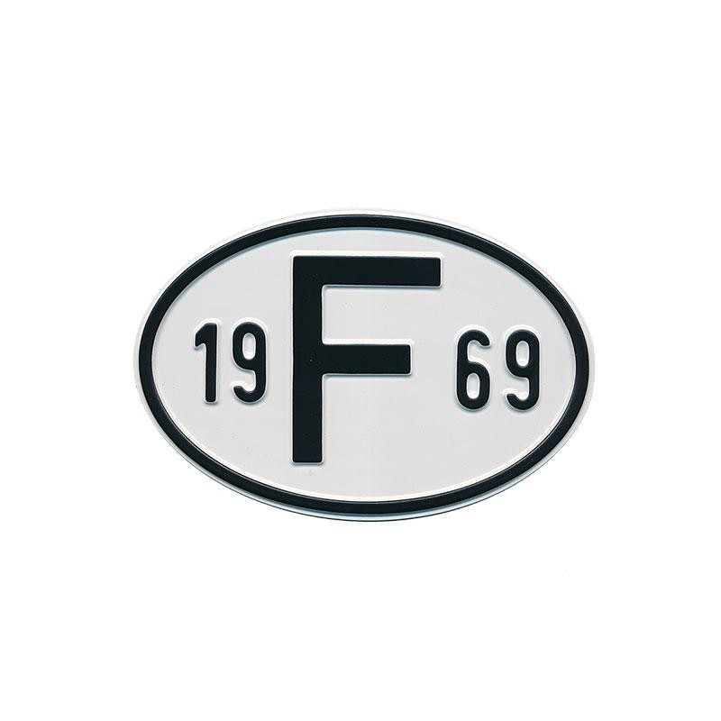 plaque 'F' millésime 1969