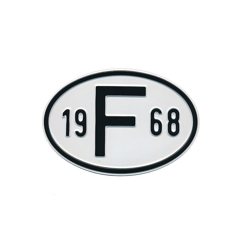 plaque 'F' millésime 1968