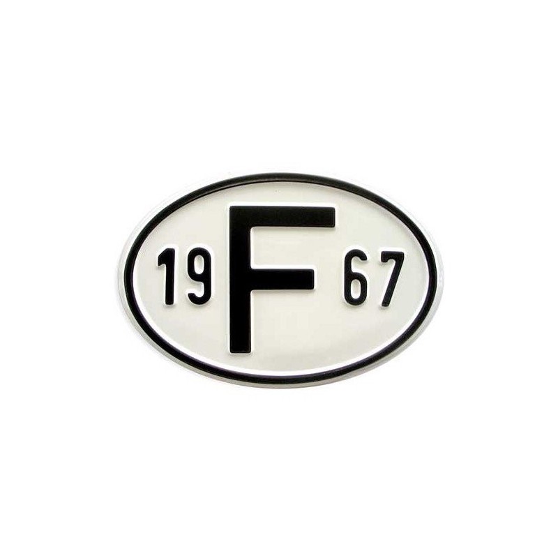 plaque 'F' millésime 1967