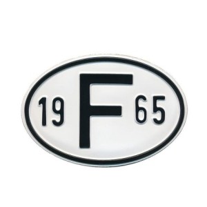 plaque 'F' millésime 1965