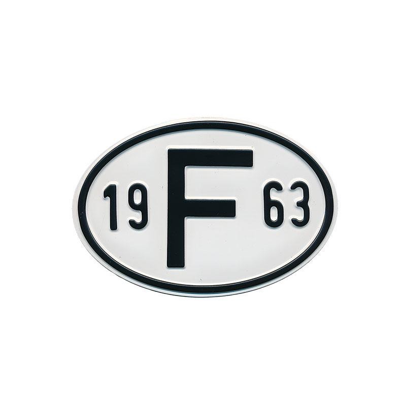 plaque 'F' millésime 1963