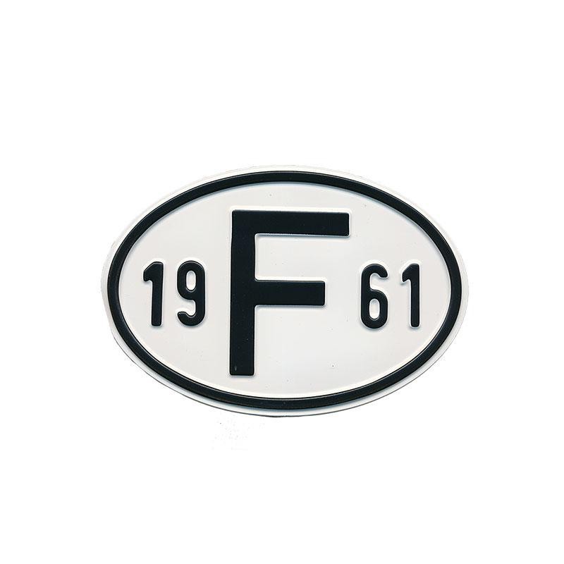plaque 'F' millésime 1961