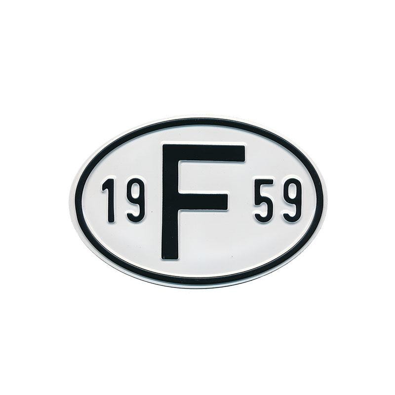 plaque 'F' millésime 1959