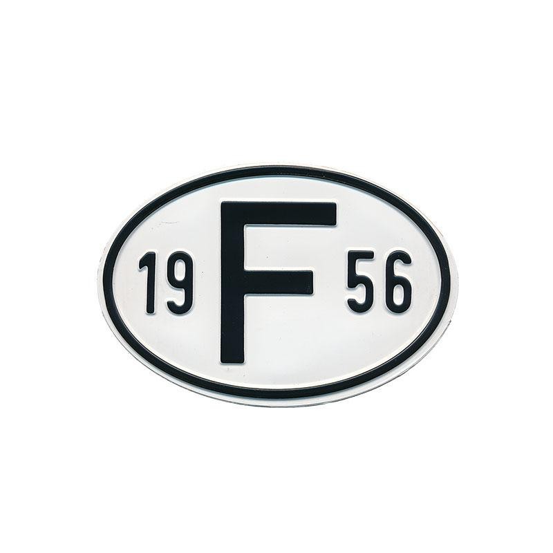 plaque 'F' millésime 1956