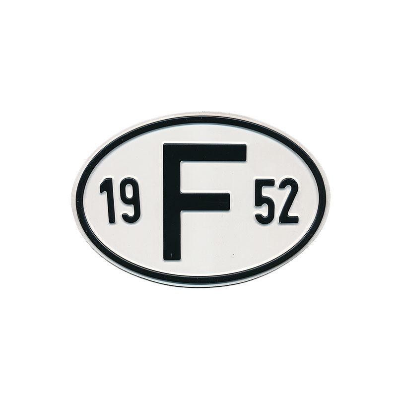 plaque 'F' millésime 1952