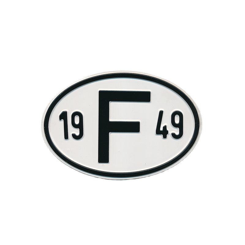plaque 'F' millésime 1949