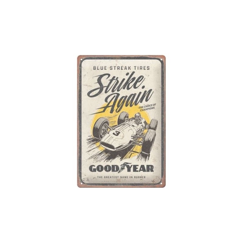 tôle peinte emboutie 20x30cm Goodyear - Blue Strikes again