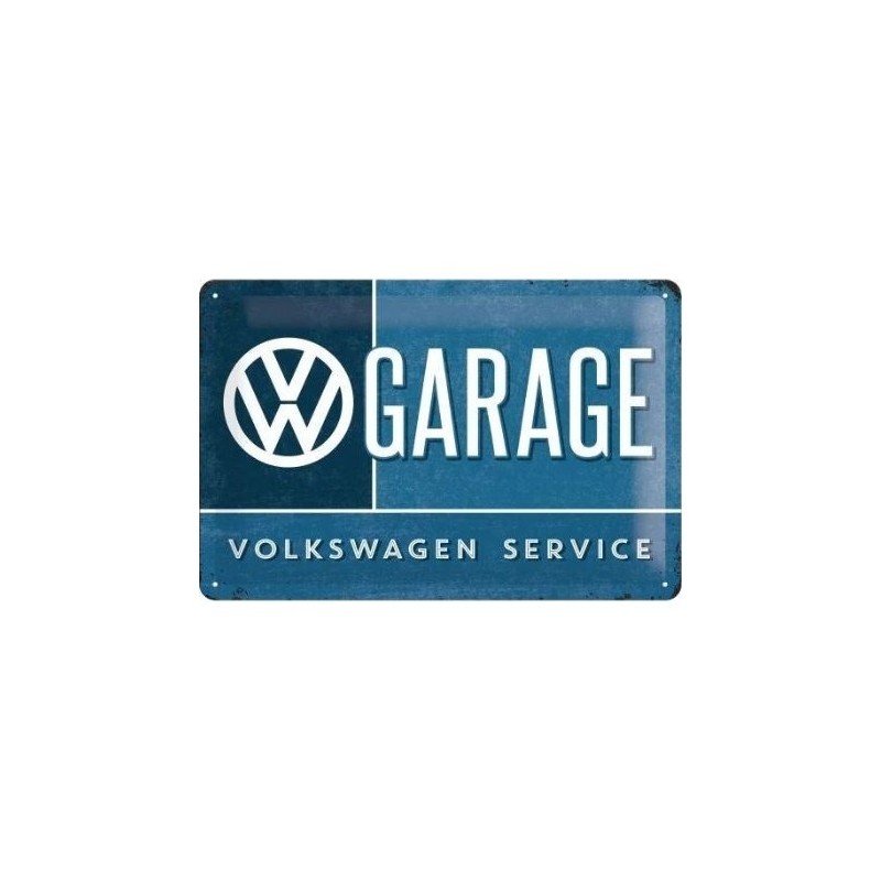 tôle peinte emboutie 20x30cm VW Garage