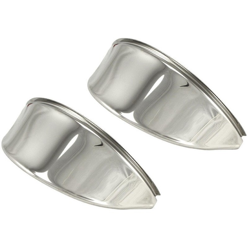 set de 2 paupières de phares en inox poli 8/67-