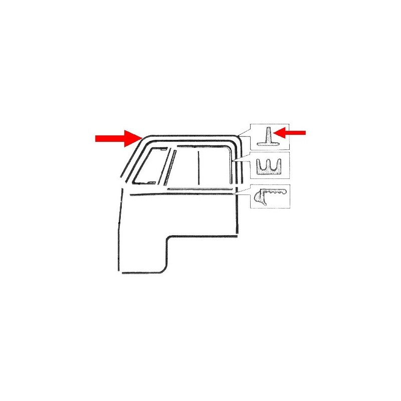 set de 2 joints de porte supérieur sur caisse 55-67