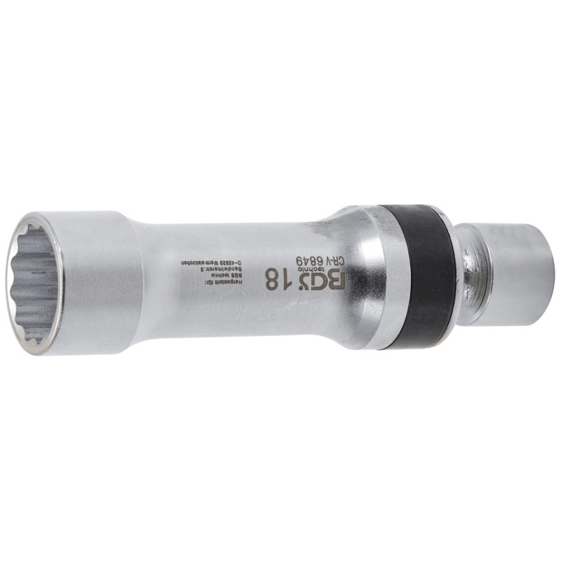 douille articulée à bougie douze pans avec ressort de retenue | 18 mm