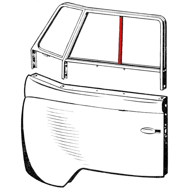 barre de séparation des 2 vitres de porte