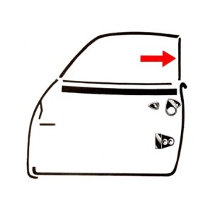 set de 2 joints d’étanchéité vertical de vitre de porte sur ...