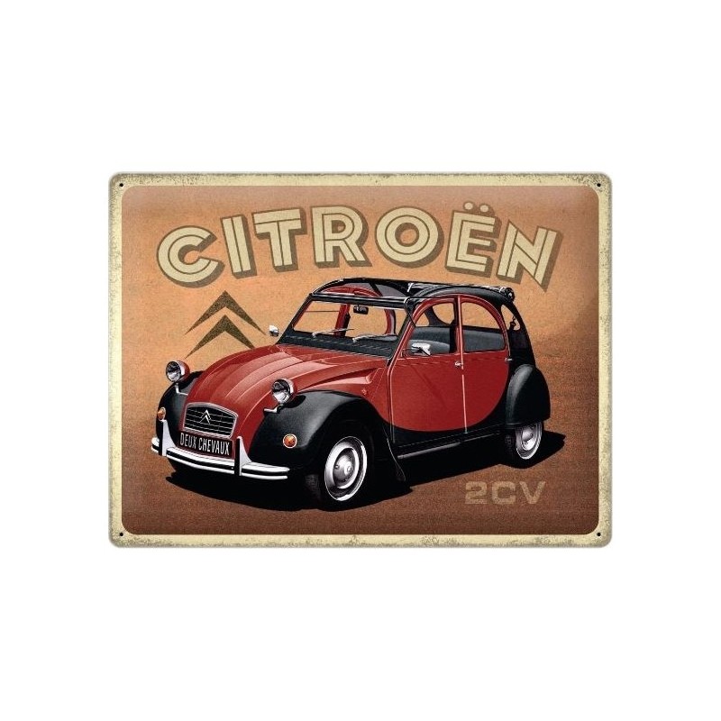tôle peinte emboutie 30x40cm Citroen 2cv - 2CV Charleston