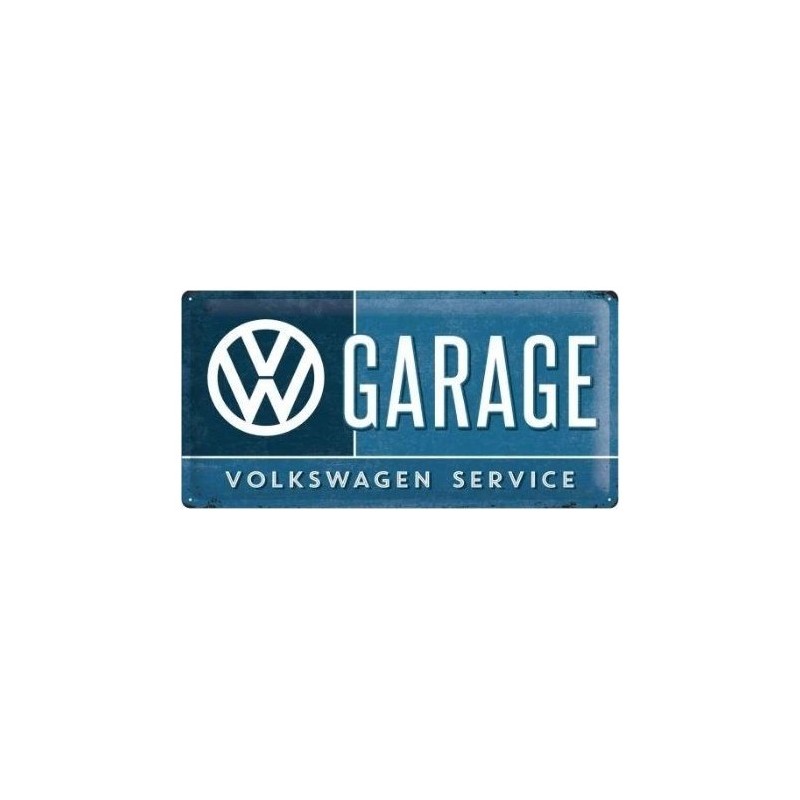 tôle peinte emboutie 25x50cm VW Garage