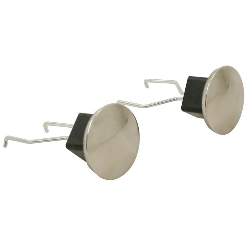 set de 2 caches trous de cric chromés