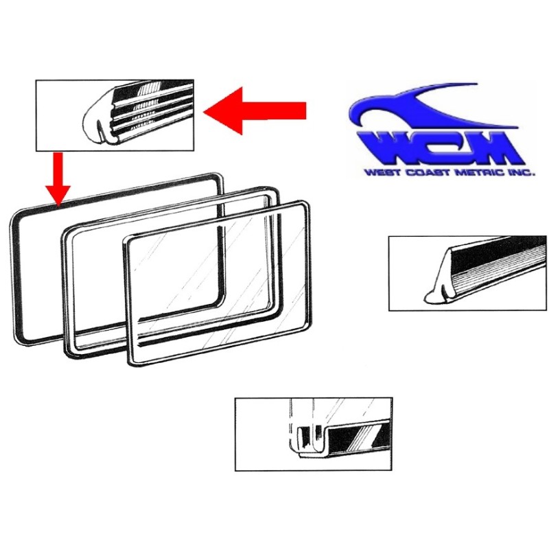 joint de vitre latérale pop out extérieur 50-67 marque WCM, ...