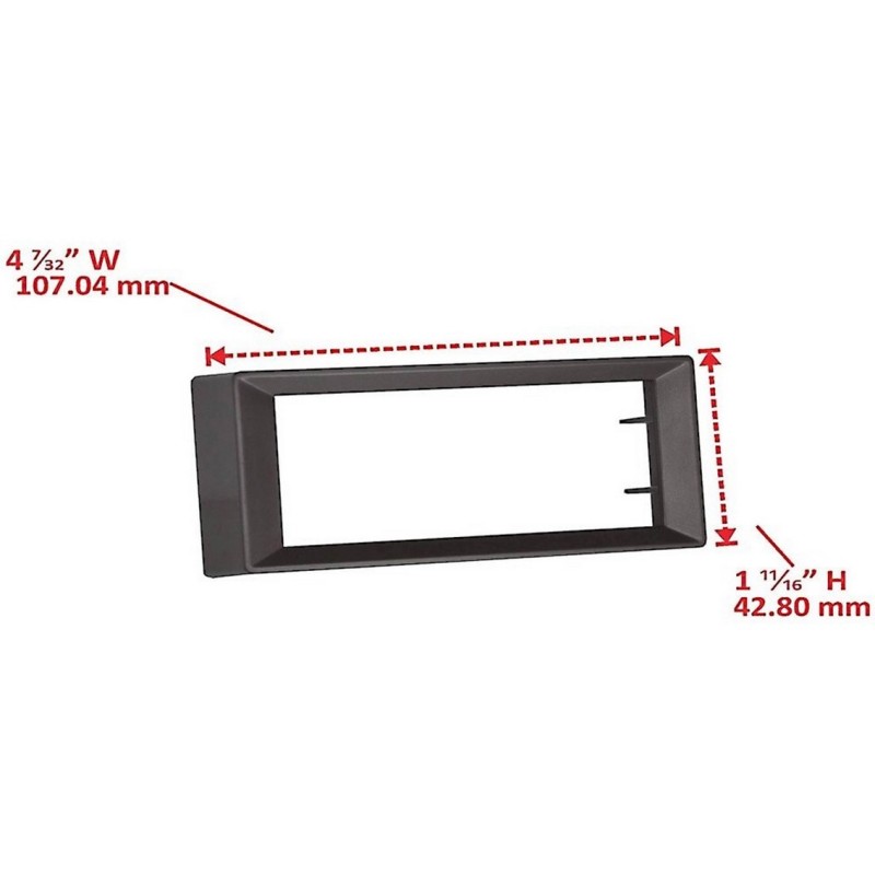 centreur noir 107,04x42,80mm pour montage autoradio Retrosound