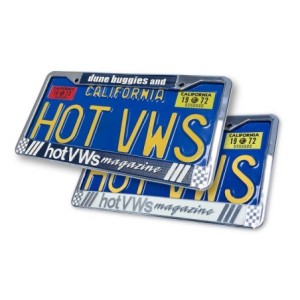 entourage de plaque 'HOT VW'S' bleu