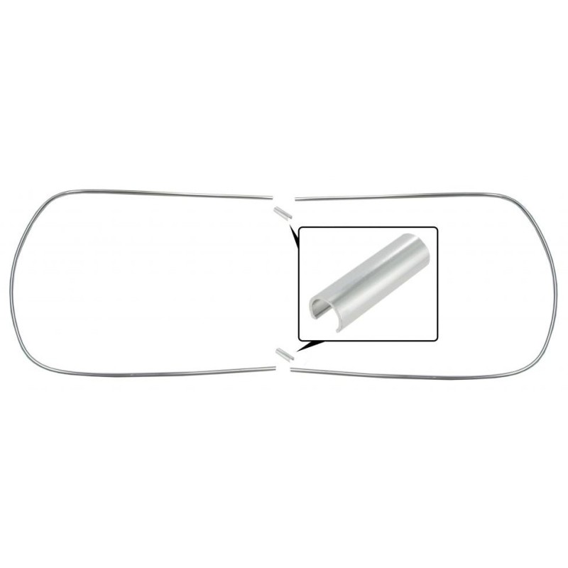 set de 2 joncs chromés métalliques de lunette arrière pour Coccinelle 8/71-