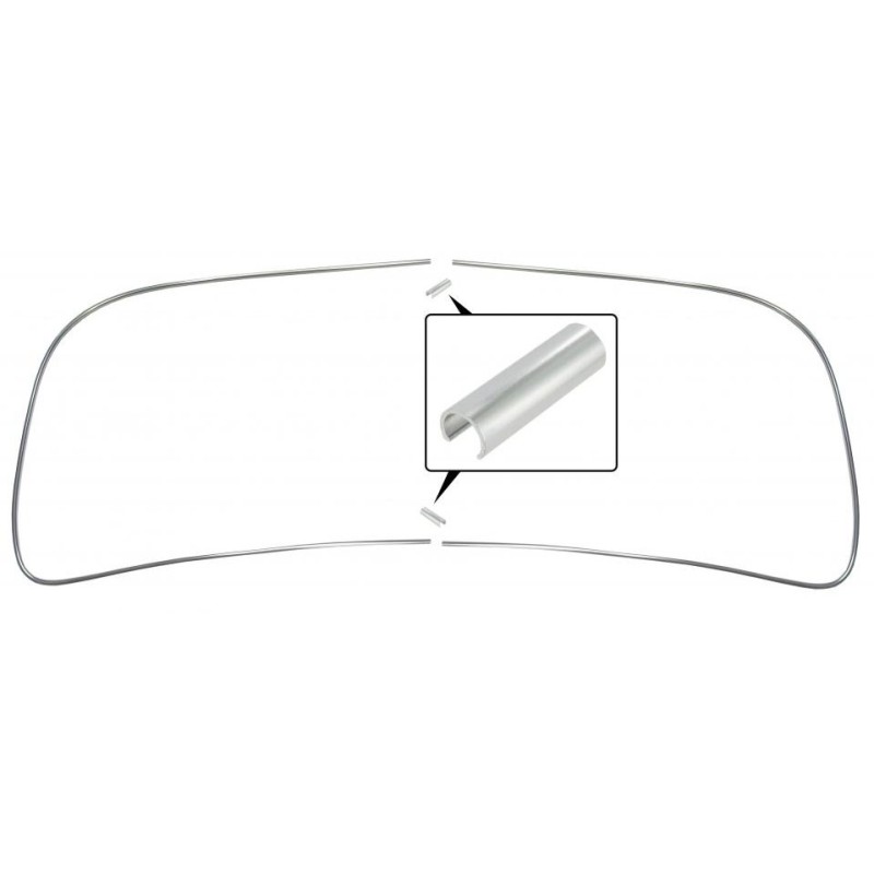 set de 2 joncs chromés métalliques de pare-brise pour Coccinelle 8/57-7/64