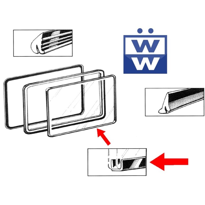 joint de vitre latérale pop out entre cadre et vitre 50-67 m...