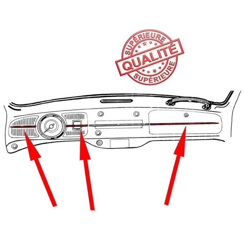 set de 3 baguettes de tableau de bord 58-67 Qualité Supérieure