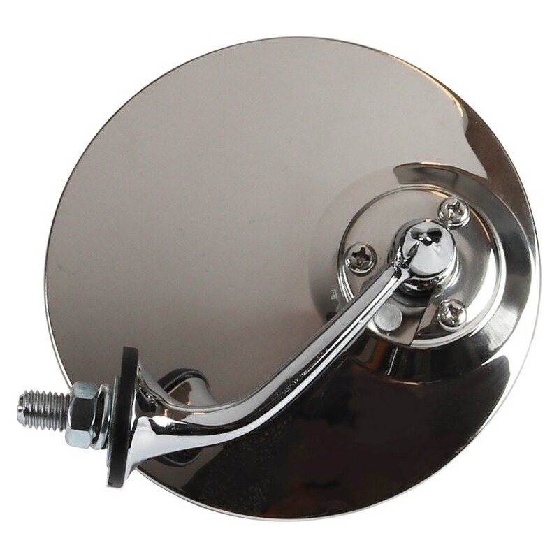 rétroviseur rond "style Lucas" de diamètre 10cm en inox poli (montage sur aile ou porte) côté gauche