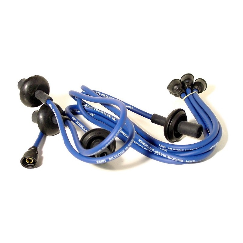 faisceau de fils de bougie silicone bleu