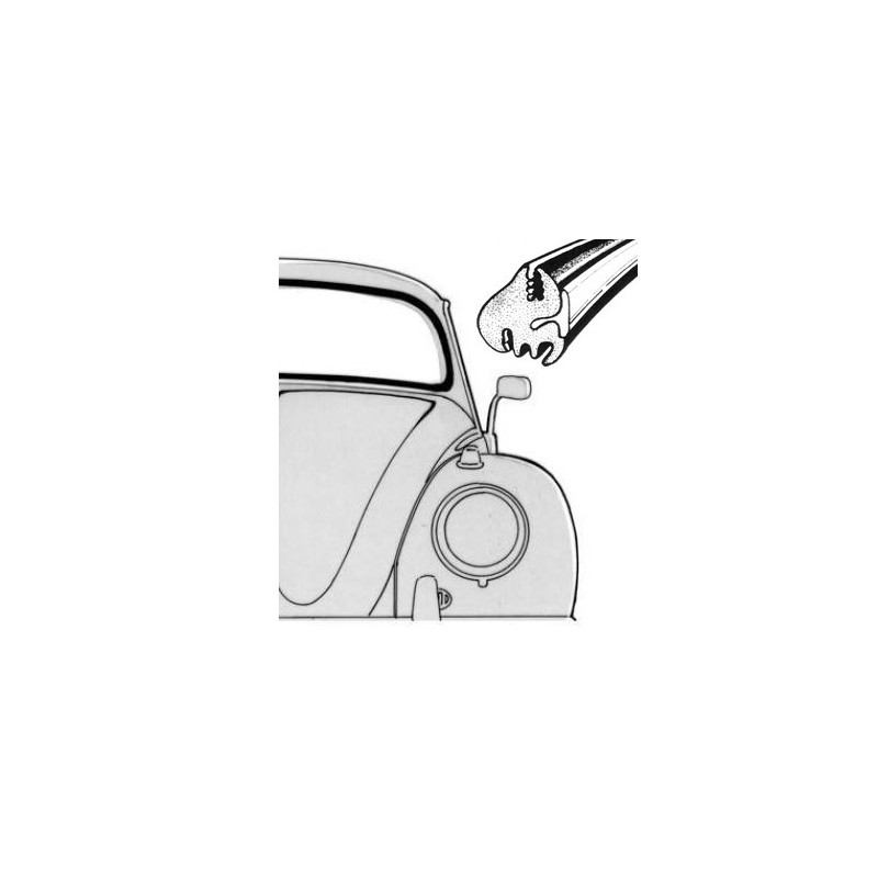 joint de pare-brise 8/64- sauf 1303  POUR MOULURE PLASTIQUE ...