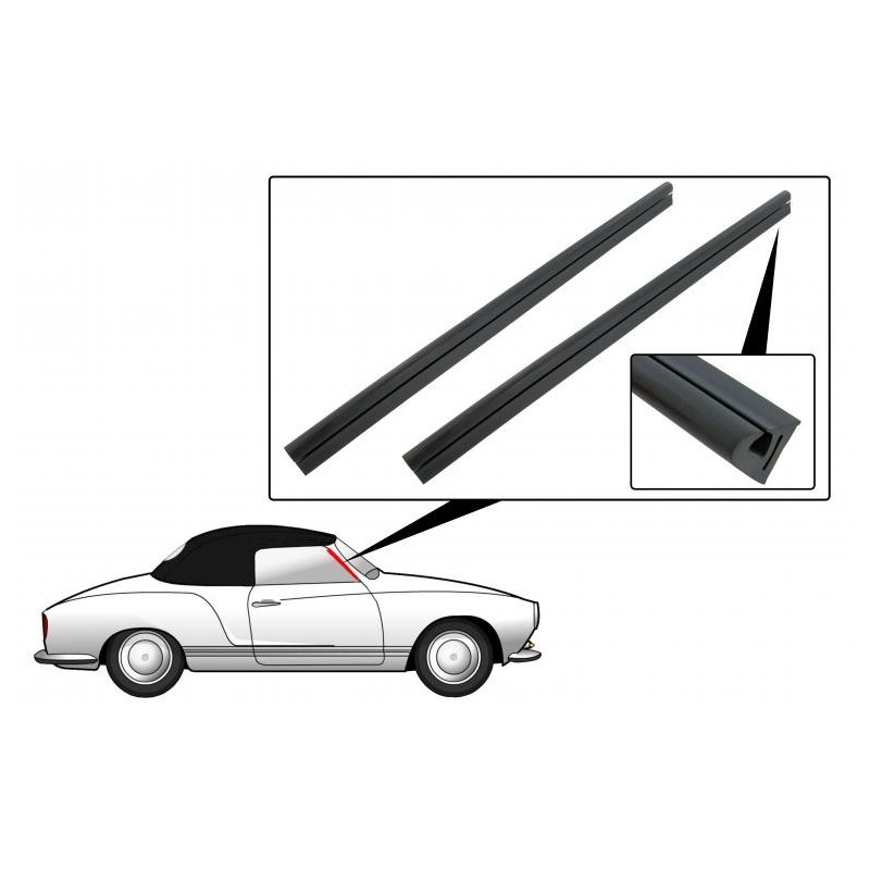 set de 2 joints de montant de pare-brise pour Karman cabrio 57-74