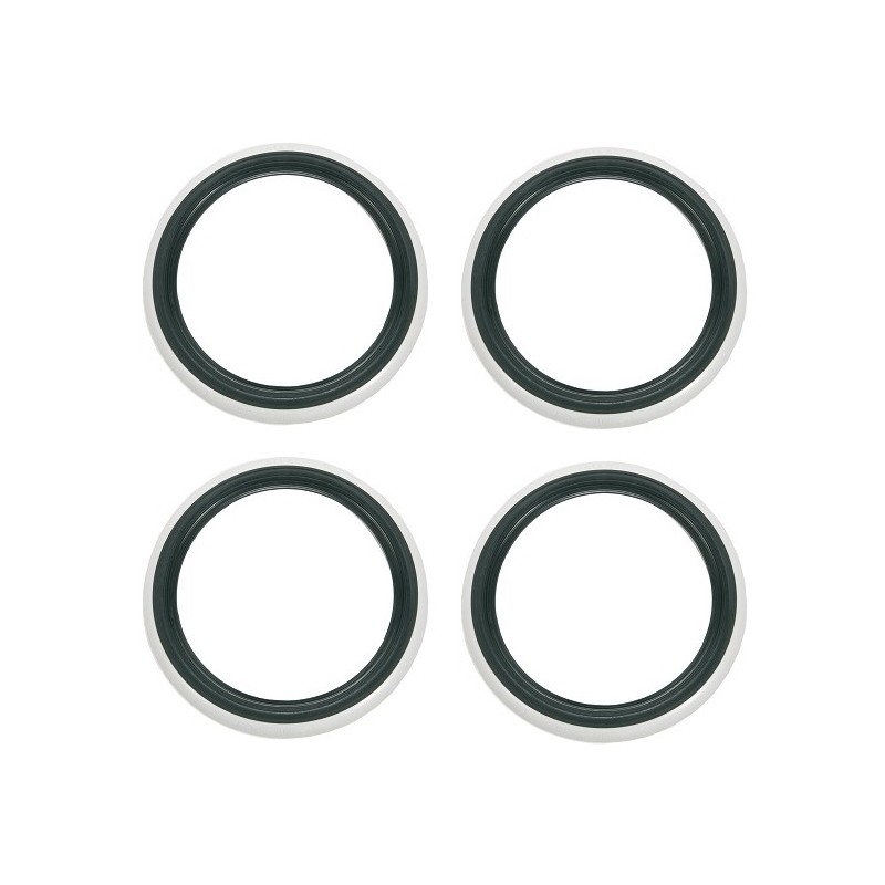 set de 4 flancs noir avec liseré blanc diamètre 14