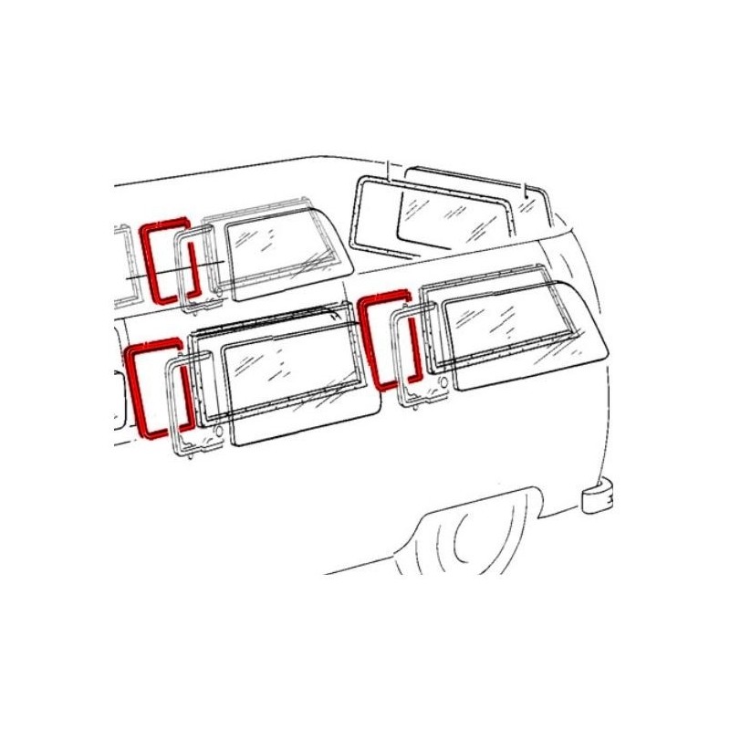 joint de déflecteur de vitre latérale arrière ou centrale 68-