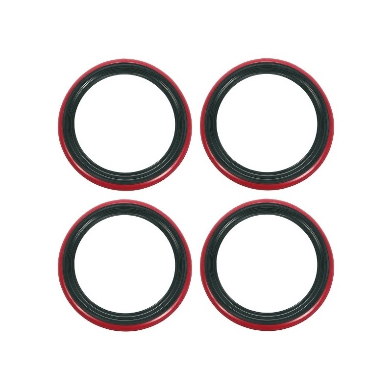 set de 4 flancs noir avec liseré rouge diamètre 14