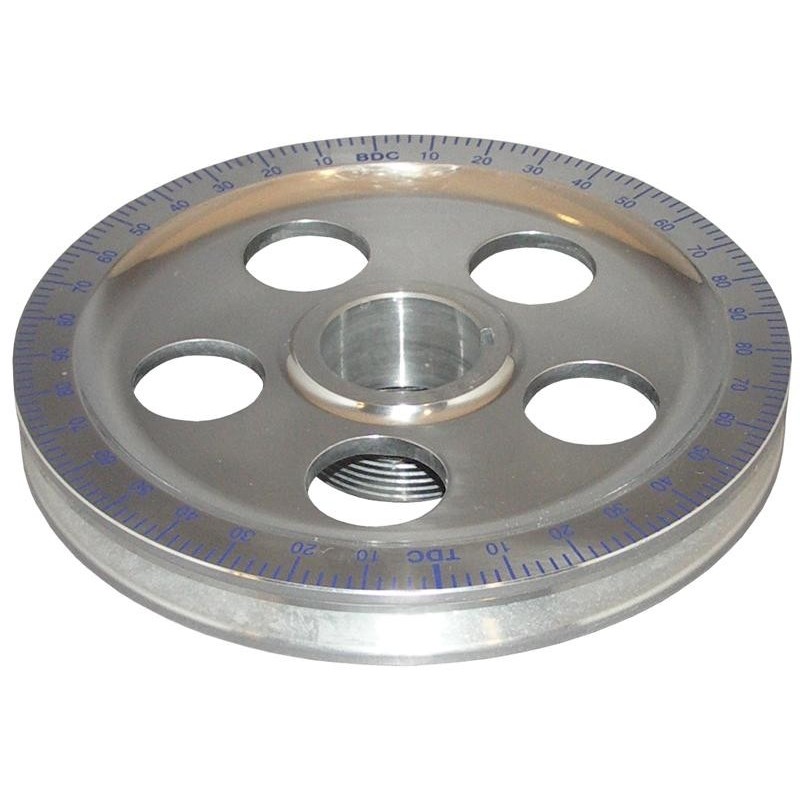poulie de vilebrequin alu avec marquage bleu