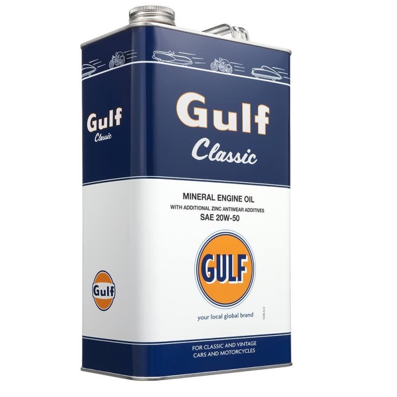 huile minérale 20W50 GULF CLASSIC en bidon de 5L