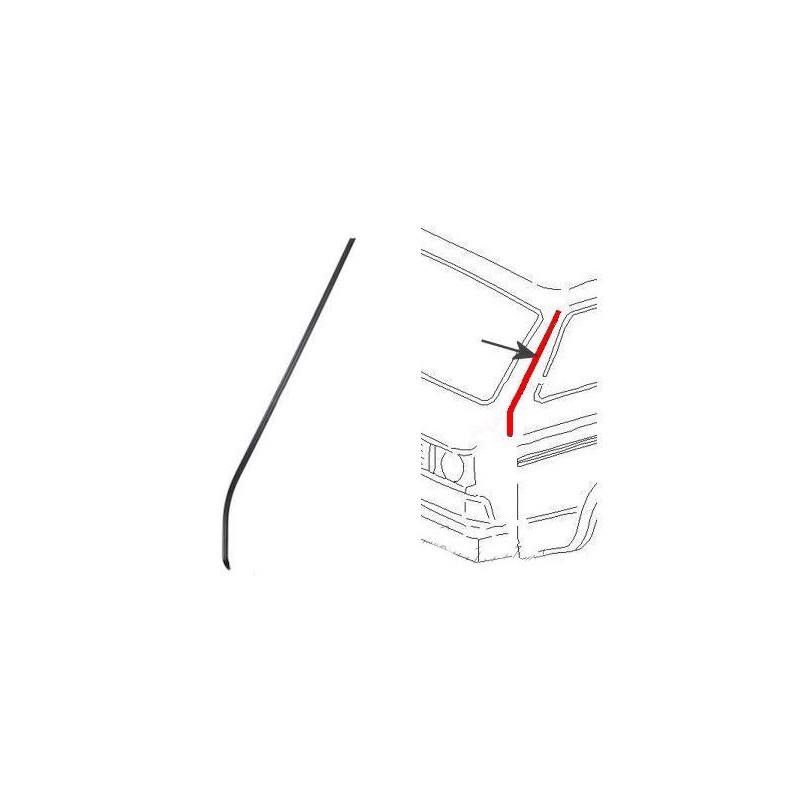 baguette plastique sur pilier au devant de la porte avant gauche